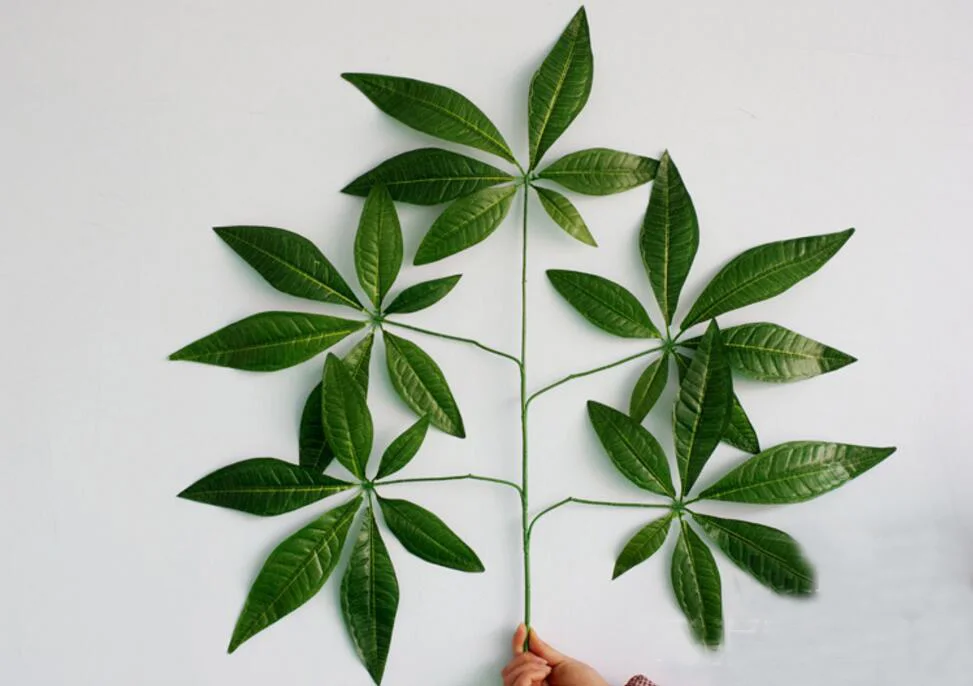 12 шт. шелковые искусственные листья пахира макрокарпа длина 68 см|silk|silk decorator fabricsilk