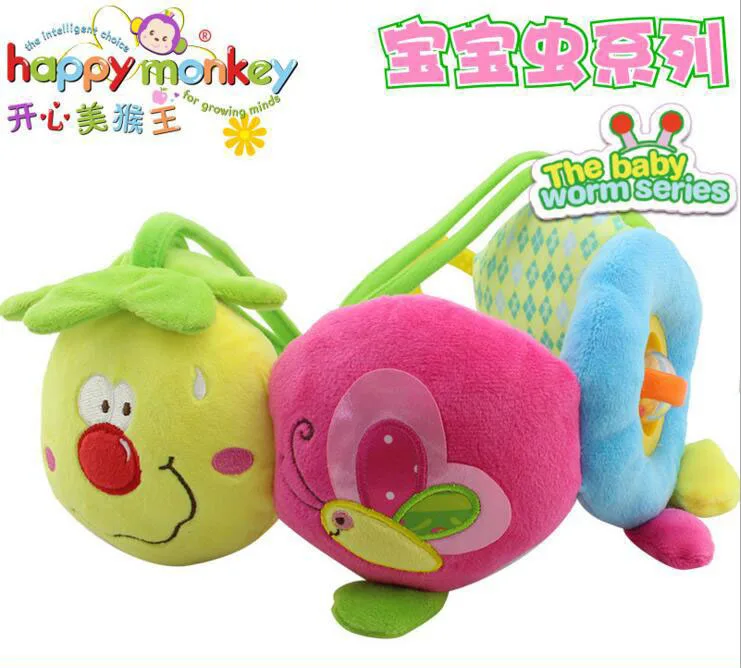 Лидер продаж мягкие детские игрушки 47 см Музыкальная гусеница милый червь кольцо