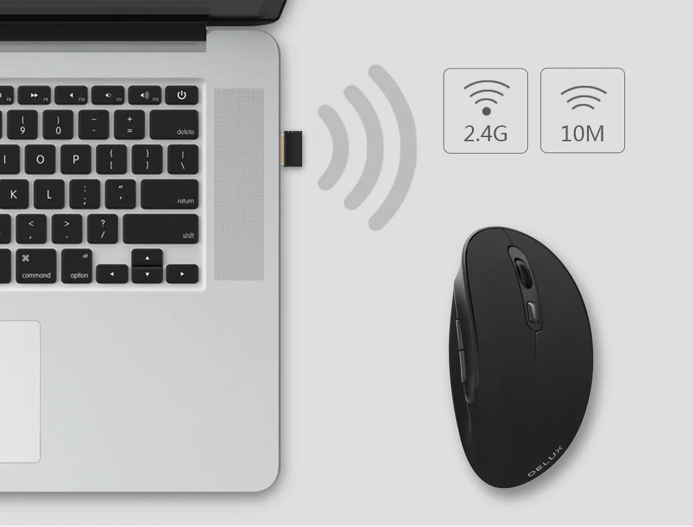 Delux M618SE 2,4G, беспроводная мышь, эргономичная Вертикальная игровая мышь, 6 кнопок, 1600 dpi, оптическая офисная компьютерная мышь для ПК, ноутбука