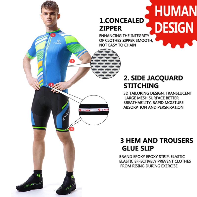 X-Tiger лето Pro Велоспорт Джерси Набор Ropa Ciclismo горный велосипед одежда дышащие мужские велосипедные одежды спортивная одежда Джерси