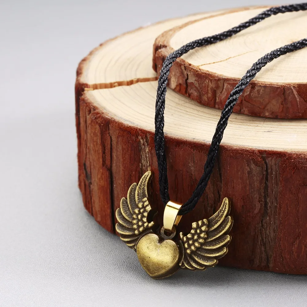 Женское колье в стиле бохо Love Heart Angle Wings бронзовое классическое винтажное