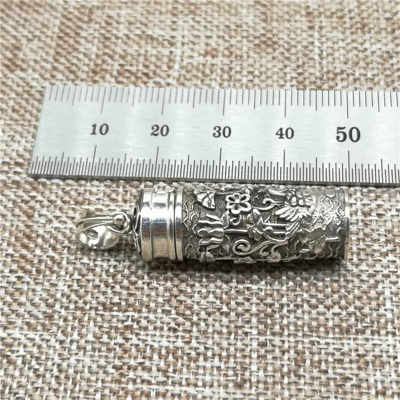 925 пробы серебряная гравировка лотос и утка подвеска фотография коробка памяти