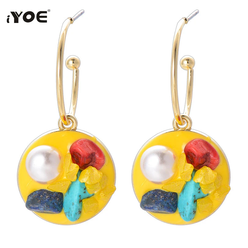 Женские серьги ракушки IYOE Boho круглые в форме сердца золотые винтажные летние с