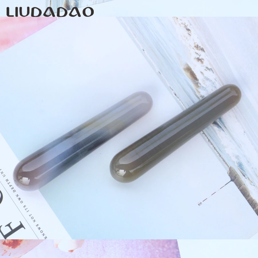 Серый красный агат акупунктурные тапочки палка нефритовый массажер палочки