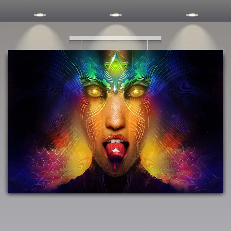 Psychedelic Красочный Абстрактный постер surreal струйный Современный художественный