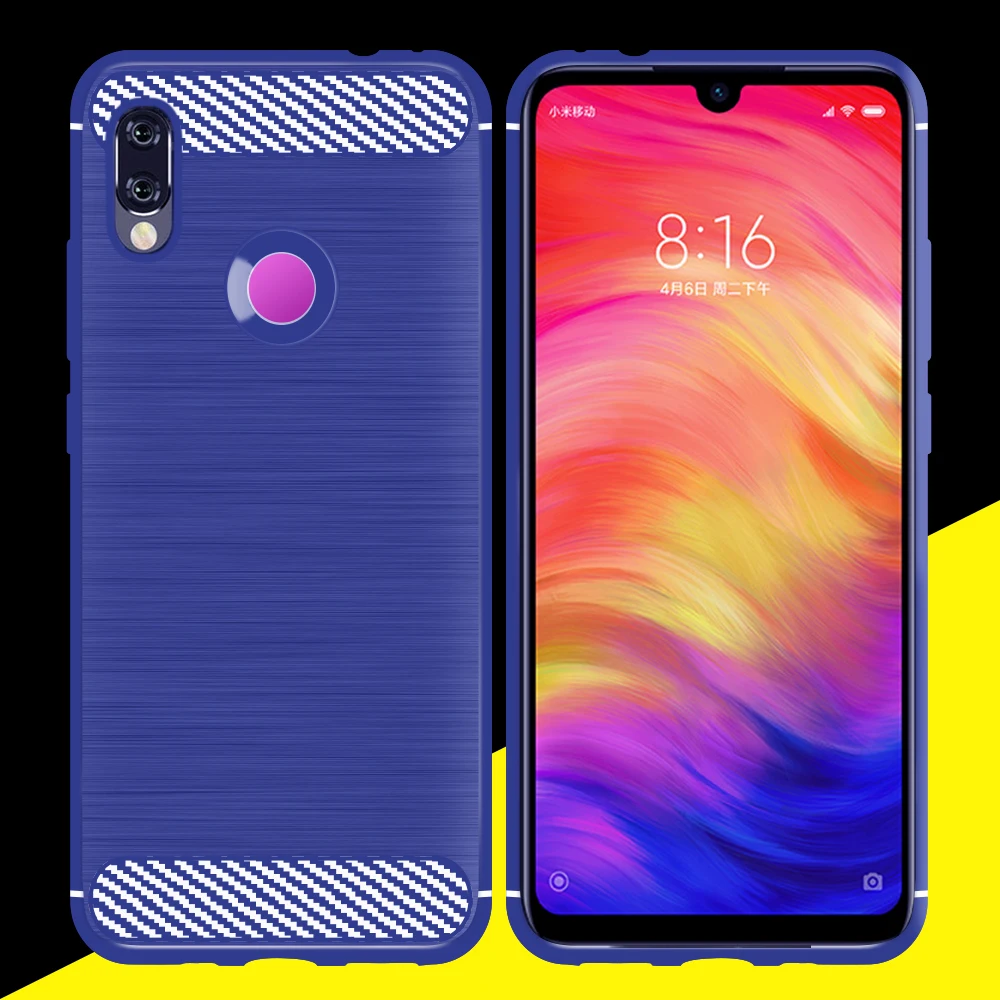 Redmi Note 7 Чехол силиконовый матовый Броня TPU бампер ударопрочный задняя крышка Romged