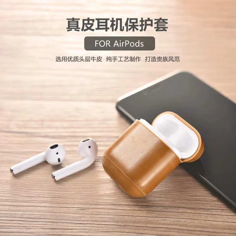 Чехол из натуральной кожи для Apple Airpods, противоударный чехол для Apple, гарнитура для Airpods, чехол s, винтажный защитный чехол для Air Pods