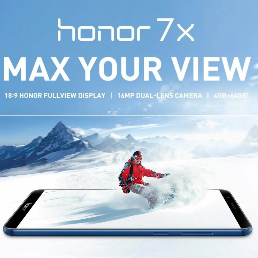 Honor 7X глобальная прошивка 5 93 &quot4G LTE мобильный телефон 4 Гб RAM 64 128 ГБ ROM