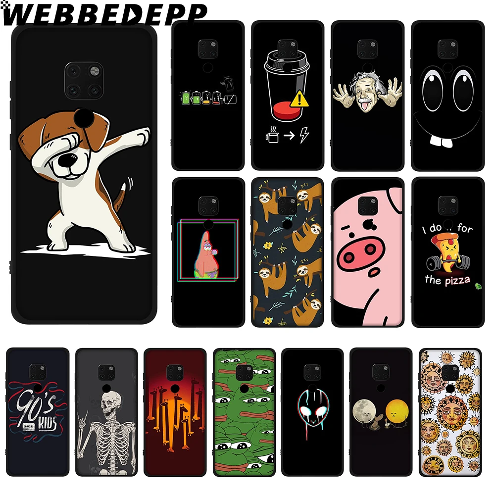 WEBBEDEPP Забавный мультяшный Мягкий ТПУ чехол для Huawei Y6 Y7 Prime Y9 Mate 10 20 Lite Pro Nova 2i 3i 4 |