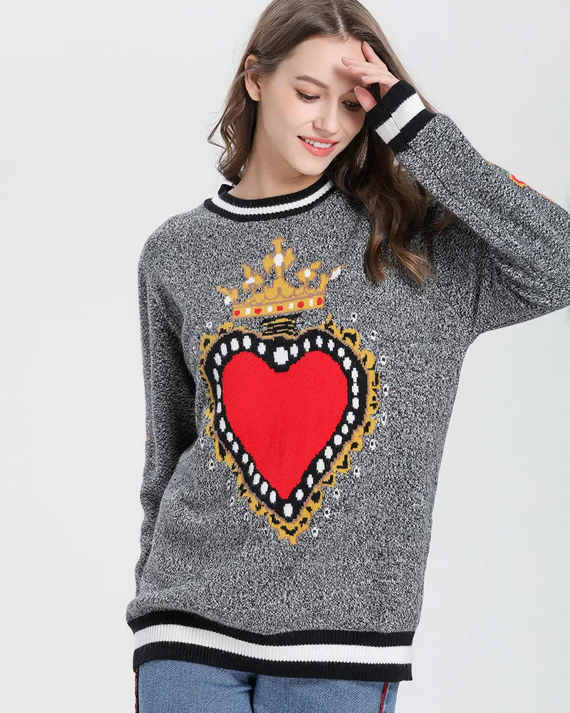 Autumn Winter Thicken Warm Couple Top Knitted Sweaters Plus Size Women Men Long Sleeve O-Neck Outerwear Pullovers Gray | Водолазки