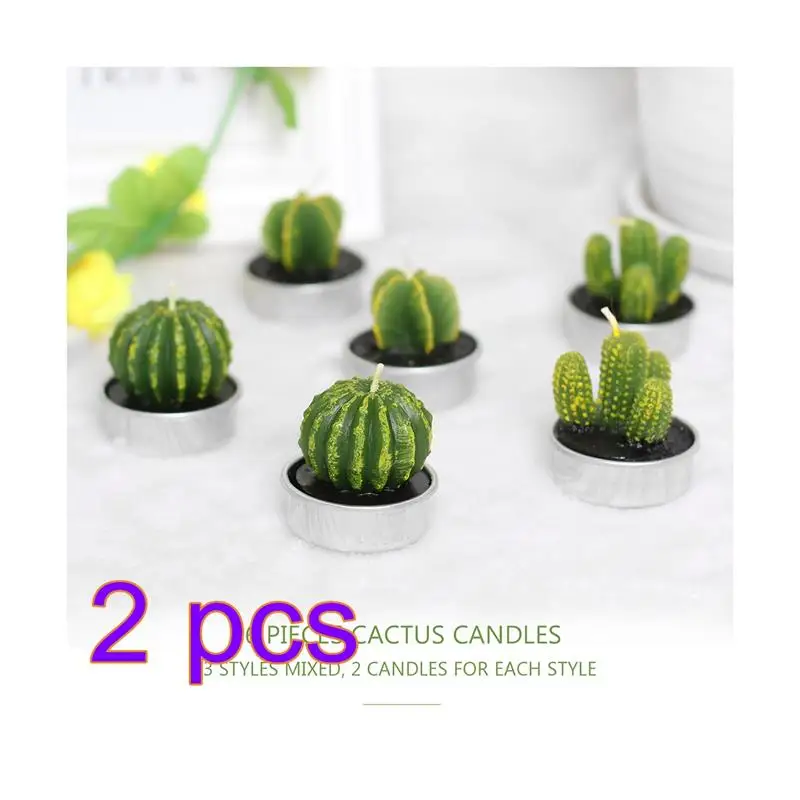 12pcs Светильник для чая кактус, Свеча ручной работы, длинный жгучий нежный суккуленты, чайный светильник, подсвечник, вечерние, свадебные, спа, украшение для дома - Цвет: 12pcs