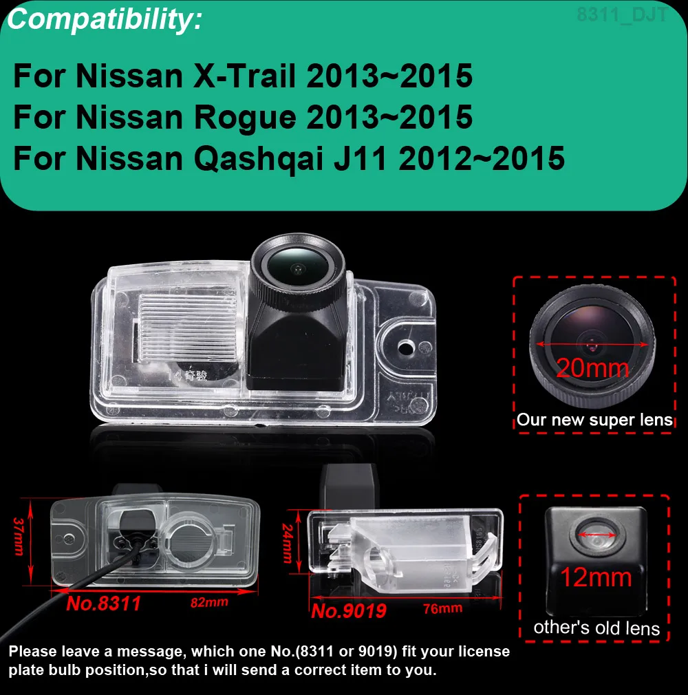 Камера заднего вида HD CCD для автомобилей Nissan X Trail Rogue Qashqai водонепроницаемая