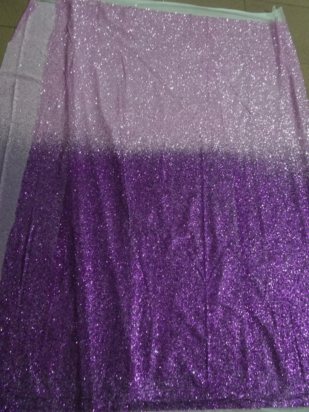 

shining SYJ-4917 glued glitter sequins lace fabric african tulle mesh fabric for wedding dress/evening dress