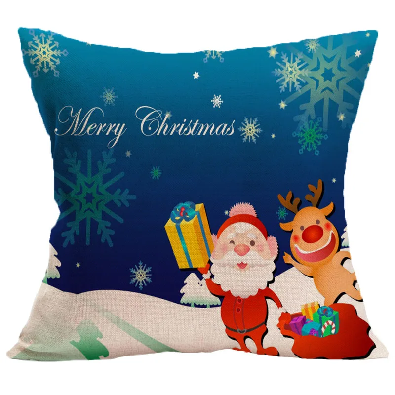 

CUSCOV fashion New Christmas Pillow Case Home Decoration Cushion Cover Sofa Cushion Cover Santa Claus Elk Pillow Case