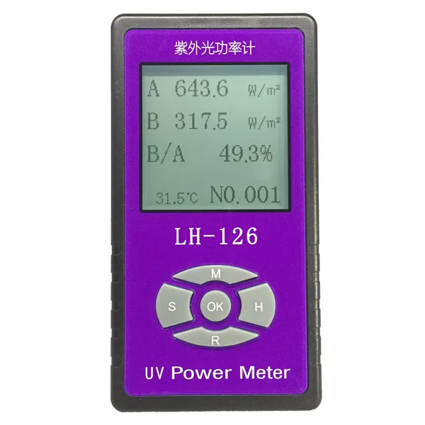

New High Quality Precision UV Power Meter Detector LH126 Handheld Digital UV Light Radiation Strength UV blocking Rate Meter