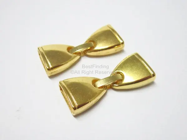 

10mm Clip clasps Gold plated 10x6mm Flat leather clasp -FH01G