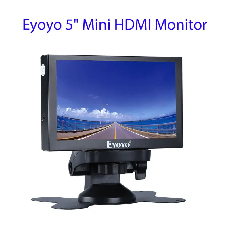 Eyoyo 5 дюймов портативный монитор 800x480 камера заднего вида на тонкопленочных транзисторах на тонкоплёночных транзисторах ЖК-дисплей Экран Дисплей с BNC/VGA/AV/HDMI DSLR монитор Выход встроенный КЦН