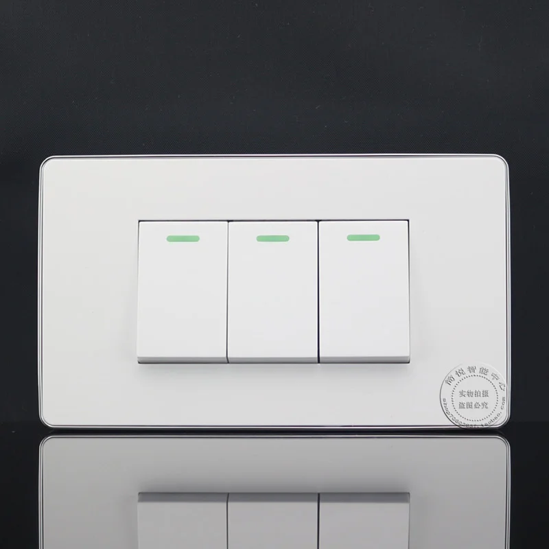 120 мм Настенная лицевая пластина тройной фотопереключатель панель розетки