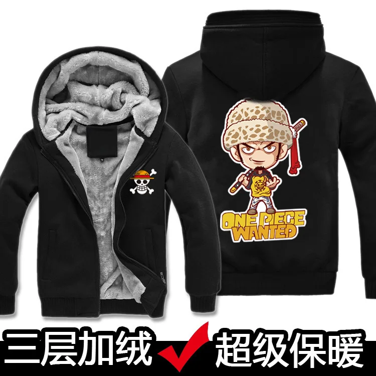 Костюм для косплея из аниме Trafalgar Law худи куртка толстовка Луффи утепленное
