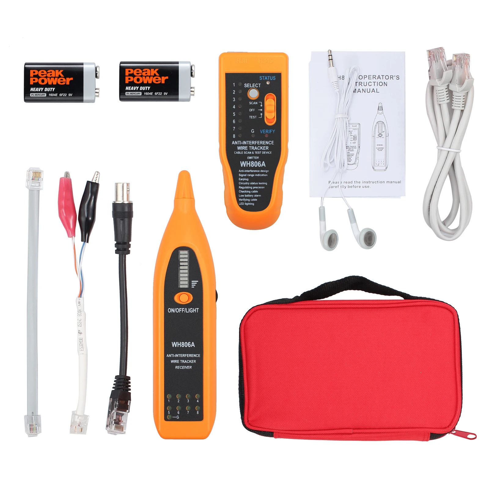 

PROSTER for Network cable RJ45 Telephone Lan Tester Tracker Cable Wire Finder Tracer NEW Network Tool Kits profesional