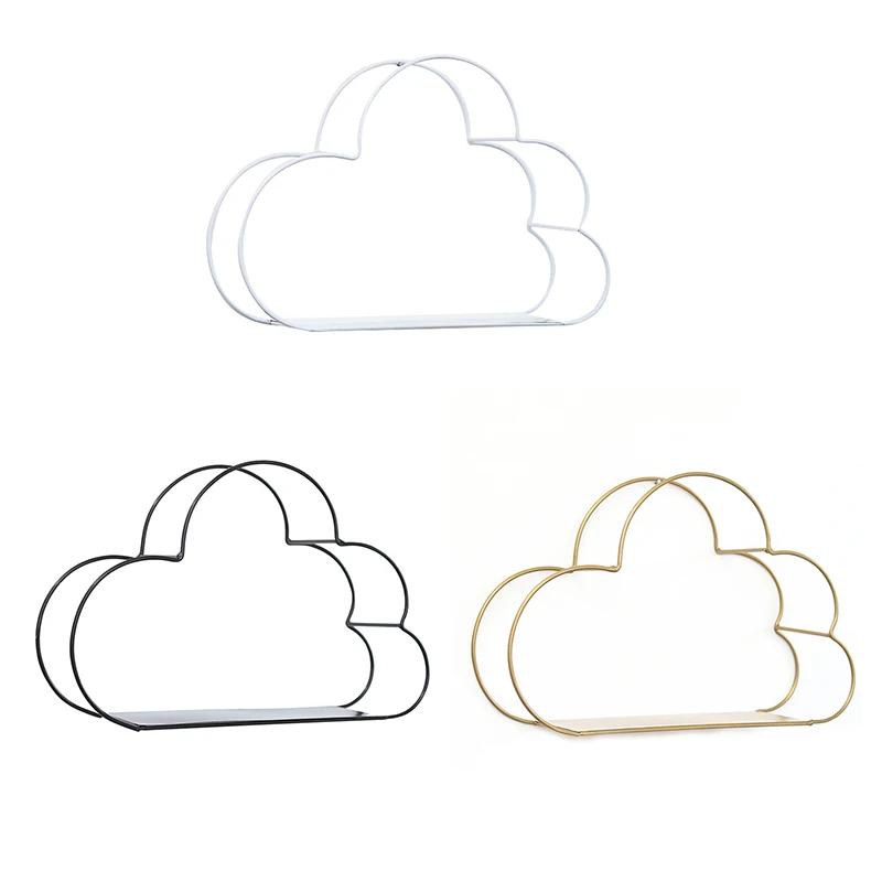 Креативная дизайнерская полка в виде облака скандинавском стиле с орнаментом