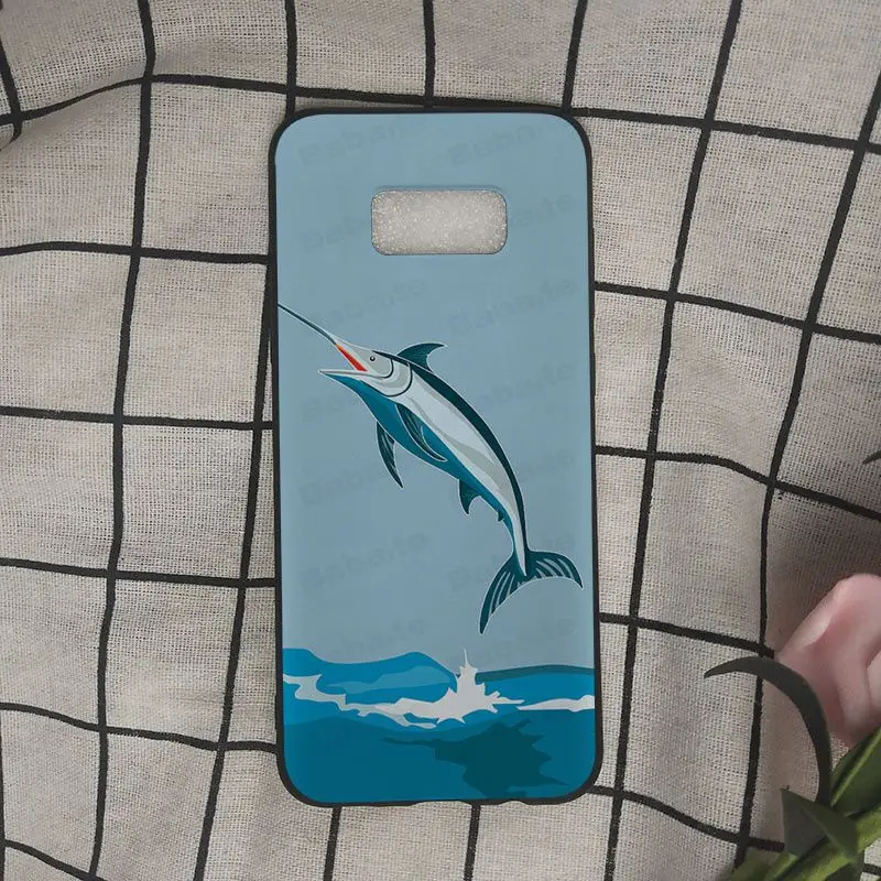 Чехол для телефона Babaite blue marlin fish jumping черный чехол из ТПУ Samsung Galaxy s10 s10plus s9 s8 plus s7