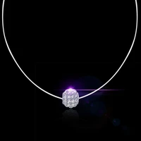 factory price simple ball shape shiny cubic zircon 925 sterling silver necklace women lady wedding party jewelry