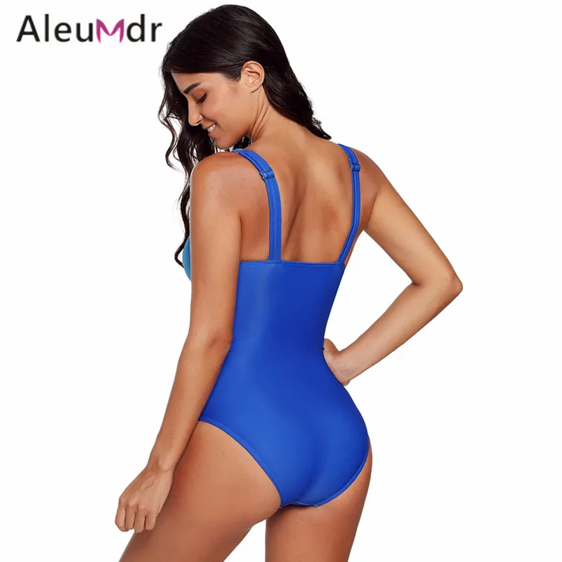 Aleumdr Одна деталь купальник Для женщин Сексуальная Синий/Розовый Ombre галстук