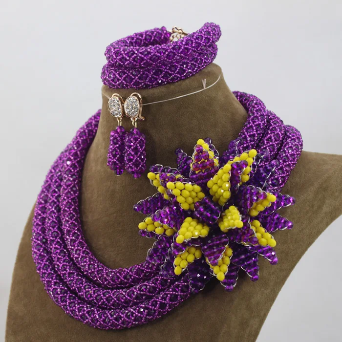 Свадебные Ювелирные наборы с африканскими бусинами цветы ручной работы кластер