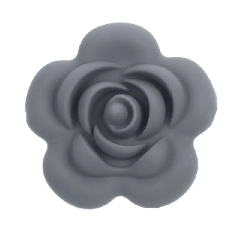 44 Gray 20 шт цветок силиконовая Роза бусинами Еда Класс Diy цепочка для детской соски Прорезывания Зубов Браслет Цепочки и ожерелья Аксессуары BPA свободное вскармливание подарок - Цвет: 44 Gray