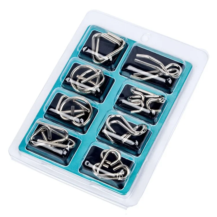 

8PCS/Set Metal Puzzle IQ Wire Brain Teaser Game for Children Adults