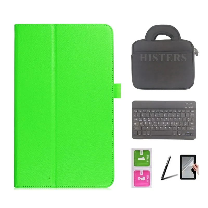 Green Cover Для samsung Galaxy Tab A, 9,7 дюймов, планшет, SM-T550, SM-T555, магнитный, умный чехол+ Bluetooth клавиатура+ Сумочка+ стилус+ пленка для экрана - Цвет: Green Cover