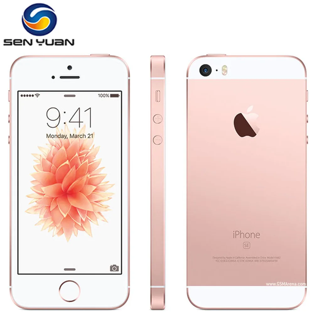 Б/у разблокированный Apple iPhone SE, определение отпечатка пальца двухъядерный 4 аппарат не привязан к оператору сотовой связи смартфон 2 Гб Оперативная память 16 Гб/64/128 ГБ Встроенная память за счет сканера отпечатков пальцев мобильного телефона
