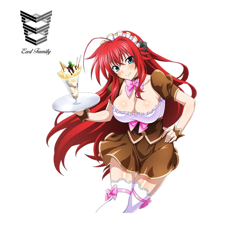 EARLFAMILY, сексуальные наклейки на автомобиль, для старшей школы, DxD Rias Gremory, 3D, для стайлинга автомобиля, виниловая наклейка на окна, стеклоочиститель, наклейка, аксессуары