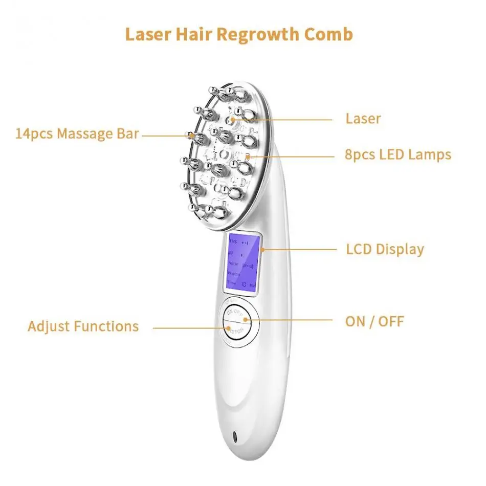 Лазерная расческа для роста волос фотоновая светильник вая терапия массажер