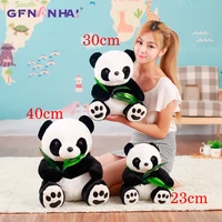 1pc 233040cm large size cute panda with bamboo leaves plush toy stuffed soft animal panda pillow dolls lovely baby toys