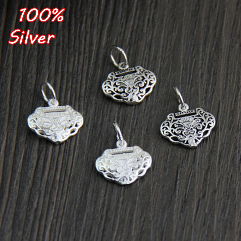 

Authentic 925 Sterling Silver Charm Bead Best Wishes Longevity Lock Charms Fit Bracelets & Bangles Pendant DIY Women Jewelry