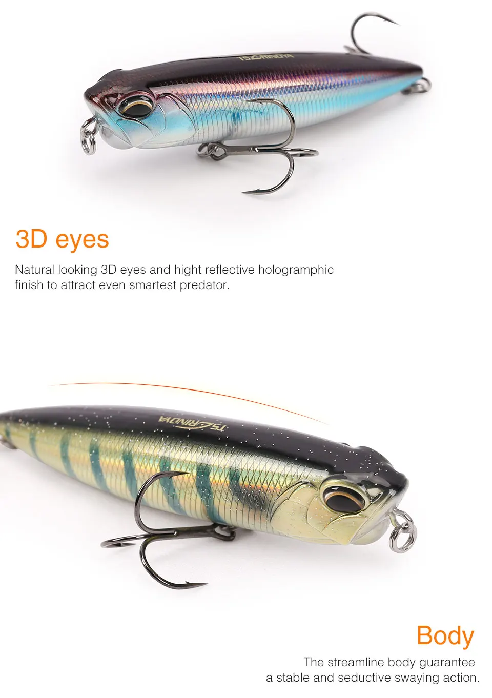 TSURINOYA для рыбалки приманки DW59 Topwater воды карандаш z-образный жесткая приманка 85 мм 10,5g искусственных поплавок-приманка 5 цветов