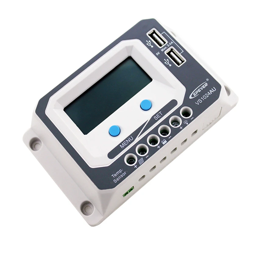 1 шт. x VS1024AU 10A 12В 24В EPSolar PWM Viewstar комплект солнечной системы контроллеры ЖК дисплей