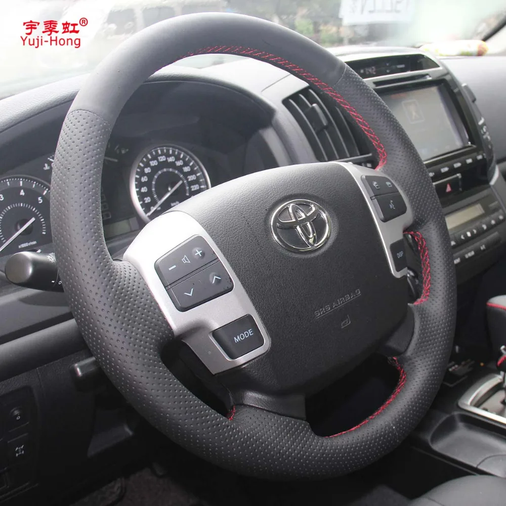 Чехол из натуральной кожи на руль автомобиля чехол для Toyota Land Cruiser LC200 2007 2012