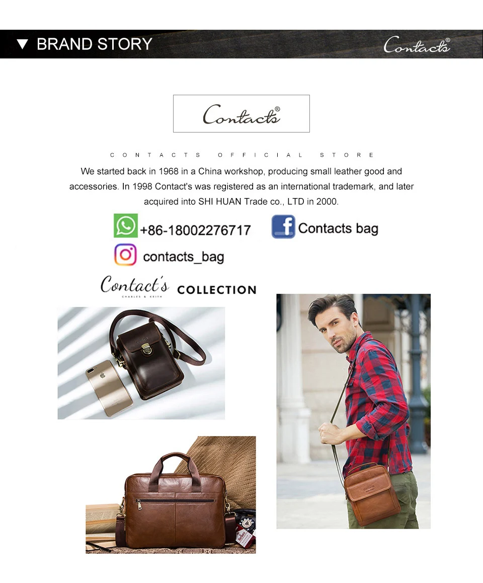 CONTACT'S Кожаная высококачественная сумочка для хранения ключей и денег домработница в винтажном стиле