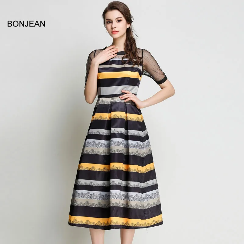 Bonjean vestidos de fiesta продажа lanon 2017 новый вышивка печати короткая dress женщины