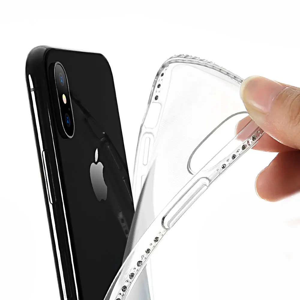 KISSCASE HD Алмазный Прозрачный чехол для телефона iPhone X 7 8 6 6S Plus мягкий TPU 5 5S SE