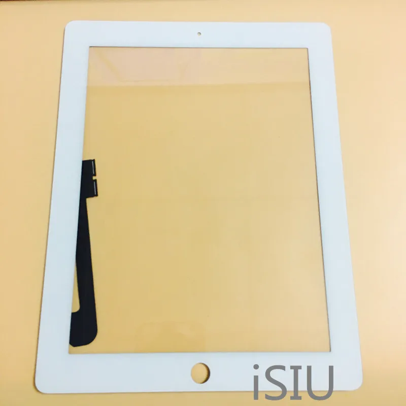 Белый 9,7 ''ЖК-дисплей сенсорный экран для iPad 3 4 iPad3 iPad4 сенсорный экран панель планшета сенсор дигитайзер Переднее стекло без IC кнопка Home - Цвет: Белый