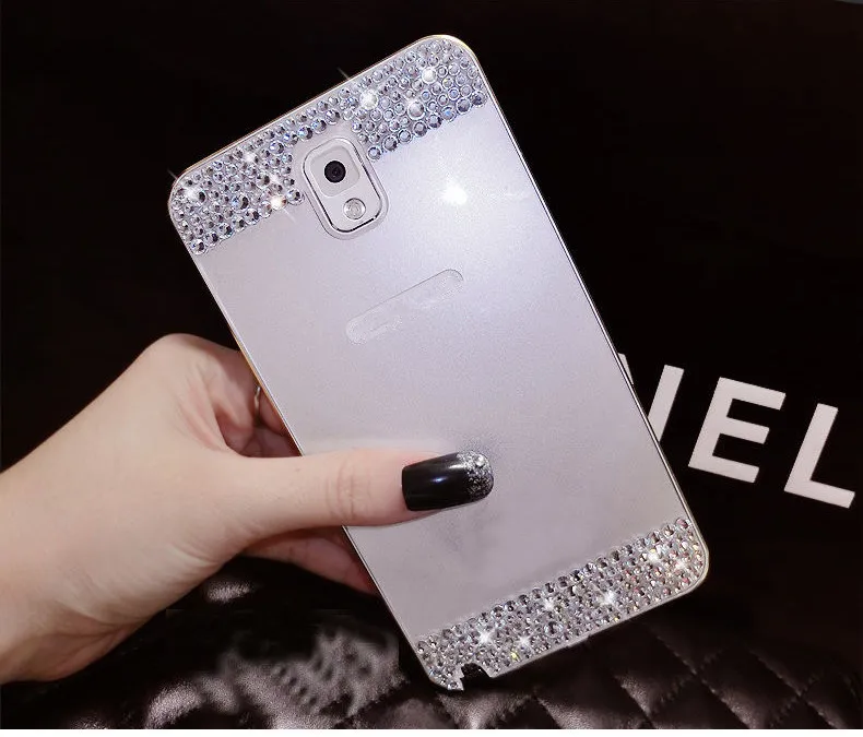 2 in 1 Metal Aluminum Frame Anti-scratch Rhinestone Bling Diamond Cover Case For Samsung Galaxy note 3 4 S3 S4 S5 I9200 |