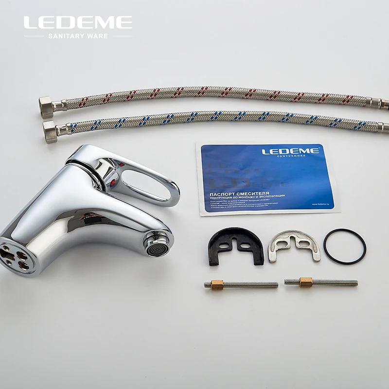 LEDEME основной Твердый латунный Смеситель для раковины с одной ручкой