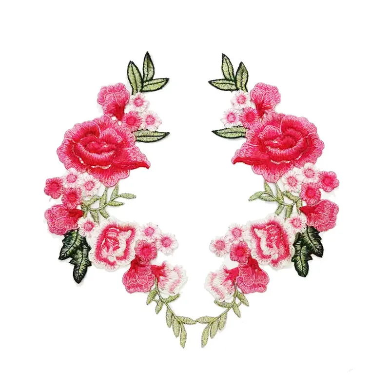 Rose Red DIY одежды патч 1 шт./2 шт. для джинсовые эмблемы сумки пришить на вышивку стикер для рукоделия розы аксессуары для одежды аппликация - Цвет: Rose Red