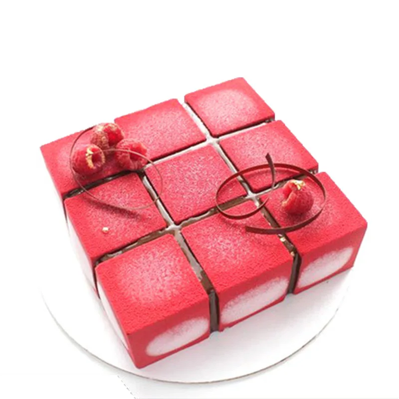 Геометрическая квадратная силиконовая форма для торта мусса десерта сделай сам