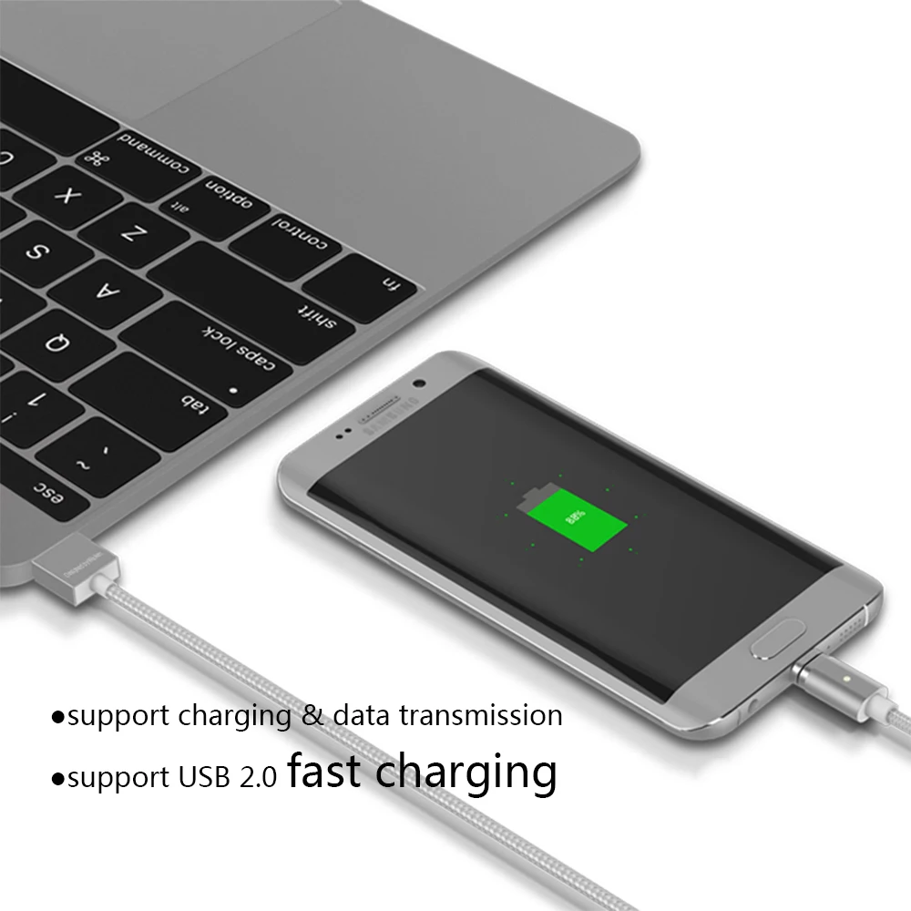 Магнитный зарядный кабель WSKEN Mini 2 USB Type C Micro для быстрой зарядки Samsung galaxy S9 S8 Huawei
