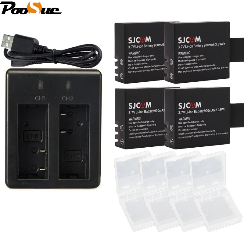 4 шт. зарядное устройство для SJCAM 4000 wifi SJ SJ5000 SJ4000 M10 sj5000 SJ7000 Eken H9|sj5000 battery|sjcam sj4000